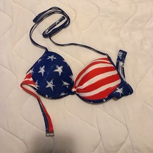 Red white and blue bikini top